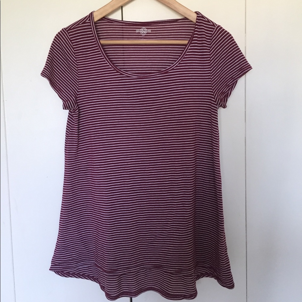 Maroon & White Striped Shirt